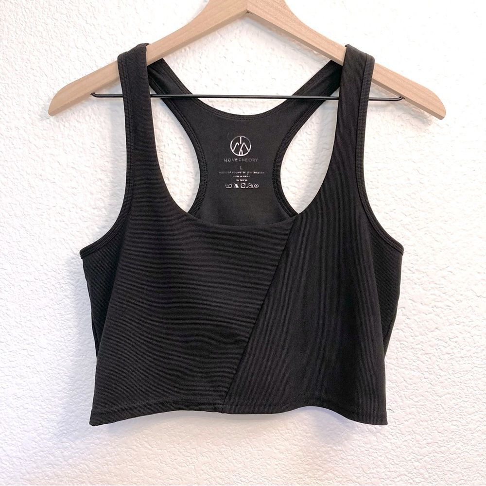 Move Theory Longline Black Sports Bra Size Large Ribbed